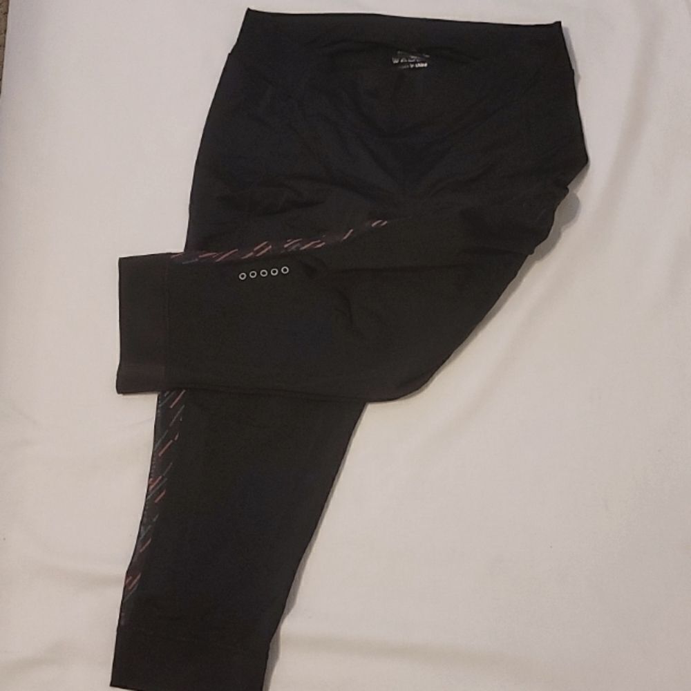 Women’s padded cycling pants 4UCYCLING size xl black with pink striping‎